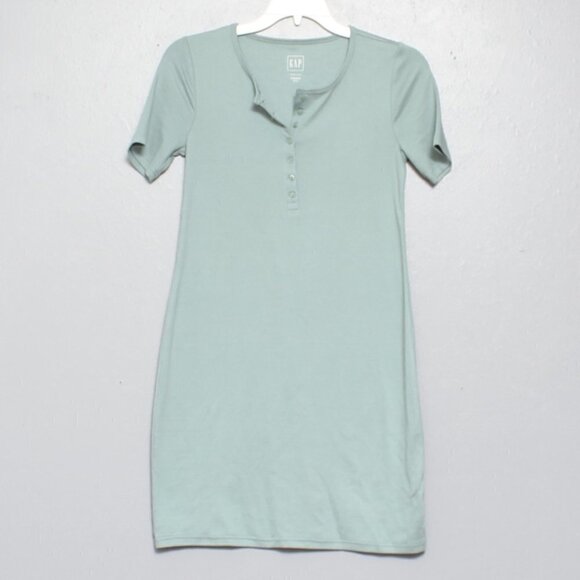 Gap sage green cotton short sleeve tee dress - Picture 1 of 3